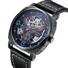 Montre mécanique automatique pour hommes de la célèbre marque 3D Bull Head pour hommes Creux Étanche Mode Hommes d'affaires Montre Luminous Hands x0821