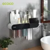 Tandenborstelhouders ecoco magnetische adsorptie omgekeerde tandenborstelhouder automatische tandpasta squeezer dispenser opslagrek badkamer accessoires 230820