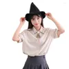 Basker Halloween Party Witch Hat Women Gothic Wizard Cap Teens Girl Headpiece Y1ua