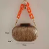 Evening Bags Brown Acrylic Evening Clutches Coffee Egg Shape Women HandBags Luxury Pearlescent Wedding Wallet Prom Party Shoulder Bag Purses HKD230821