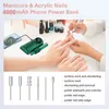 Nail Manicure Set 45000RPM Nail Drill Manicure Machine Rechargeable Electric Nail Sander With Pause Mode Nails Lathe Gel Cutting Remove Tool 230821