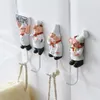 Hooks Rails Cartoon Chef Shaped Hook Powerful Adhesive Wall Key Holder Kitchen Bathroom Storage Door Clothes Coat Hat Hanger Towel 230818