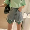 Frauenshorts hohe Taille Jeans Short Hosen für Frauen, um tasche weite Frauen jugendliche normale Kleidung xl ästhetische koreanische Style Jeans