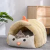 Inne materiały dla zwierząt domowych 2 in1 dinozaur Pet Dog House Składany kot na małe psy łóżko Winter Smake Puppy Pads Sofa Wyjmowana sleka hodowla produkty gniazda HKD230821