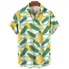 Camicie casual camicie casual dolce modello di frutta da frutto hawaiano avocado stampato abbigliamento comodo