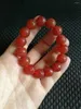 Strand Bracciale rosso naturale Bracciale Uomini Donne curate gioielli pregiudizi Gioielli vere perline intagliate elastiche