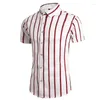 Men's Casual Shirts Fashion 12 Style Design Short Sleeve Shirt Striped White Blue Beach Blouse 2023 Summer Clothes OverSize 5XL 6XL 7XL