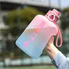 Garrafas de água garrafa de fitness de grande capacidade com escala de gradiente de viagem ao ar livre reutilizável portátil reutilizável