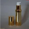 15ml 20ml 30ml Gold Silver Vacío Airless Pump Container Travel Metal Essential Lotion Cream Botella cosmética con bomba # 1221goods Gngdu