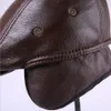 Designer Men's Real äkta läderhatt Baseball Cap Newsboy Beret Hats Winter Warm Cowhide Caps336a