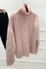 Maglioni femminili curiosini rosa Turtleneck twist cashmere maglione addensato inverno inverno cardigan di lusso sueter tilt femme