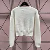 Dames gebreide pullover Designer Letter Rhinestone Sweater Sweater lange mouw top casual mode 4 kleuren