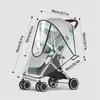 Stroller onderdelen accessoires Stroller Cover transparante wandelwagen regen dekking universeel baby reisweerschild beschermt tegen sneeuwwindstof en 230821