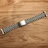 Jawoder Watchband Men Women13 17 20 mm reine feste Edelstahl Polierpolierbürsteband Bandgurt Einsatzschnallen Bänder FO282H