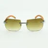 Nova moda óculos de sol de canto cortado 0286O com novo hardware laranja natural pernas de madeira lentes de óculos de sol de alta qualidade