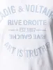 Zadig Voltaire 23 Camiseta de diseñador ZV Carta casual Camisetas para mujer Impresión de letras clásicas Camiseta de manga corta blanca de algodón flocado azul