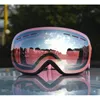 Óculos de esqui Anti nevoeiro UV Homens à prova de vento Homens de lente dupla máscara de esqui os acessórios de snowboard óculos de snowear rosa grande neve 230821
