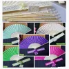 100 pcs Personalized Wedding Favors and Gifts for Guest Silk Fan Cloth Wedding Decoration Hand Folding Fans ZZ