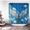 Rideaux de douche aile d'ange rideaux de douche impression 3D décor de salle de bain pour enfants rideau de bain imperméable guitare tissu polyester avec R230821