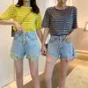 Frauenshorts hohe Taille Jeans Short Hosen für Frauen, um tasche weite Frauen jugendliche normale Kleidung xl ästhetische koreanische Style Jeans