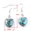 Dangle Lustre Wojiaer Naturel Abalone Shell Perle En Forme De Coeur Perles Crochet Pendentif Boucles D'oreilles Goutte Boucle D'oreille Femmes Simple Bijoux Dhyvd