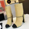 Half Boots en cuir complet en cuir avec talon rond à talons épais en cuir en cuir en cuir extérieur chaussures de soirée de luxe pour femmes talons hauts taille 35-41