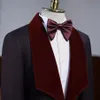 Blazer maschile 2021 Black Mens Burgundy Velvet Velvet Lapel Groom Tuxedos Groomsmen Fare di nozze Dink Dining Men Ultime Design M292R