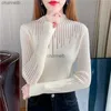 Damskie dzianiny tee damskie szwy z szwy paznokci paznokcie pullover sweter kobiety ubrania dziewczynki jesienne swobodne dzianiny kobieta ol sweaters Bpy2608 HKD230821