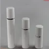 15ml 30ml 50ml Pure White Cylindrical Silver Edge Cosmetic Packing Containers Plastic Emulsion Airless Pump Bottle#213goods Ldpvp