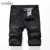 Gersri hommes Denim Shorts jean bonne qualité été jean hommes coton solide droit court mâle décontracté nouveau Brand262q