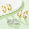 925 Sterling Silber VVS Moissanite Diamant Ohrringe Frauen Mode Schmuck runden geschnittene Moissanit -Hoop -Ohrring