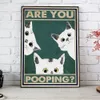 Funny Animal Canvas Painting Cute Black White Cat Poster And Prints Wall Art Retro Toilet Bathroom Home Decor No Frame Wo6