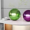 Figurines décoratives boule réfléchissante colorée boules de regard délicates jardins polissage Globe métal miroir décor extérieur