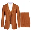 Costumes pour hommes gris costume d'affaires 3 pièces marié Tuxedos revers cranté Groomsman sur mesure homme vêtements à simple boutonnage