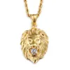 Charms Fashion Personality Animal Lion Head Gold Color Personlighet Domineering Pendant Necklace For Men Trend Hip Hop Street Jewelry 230821