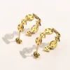 Luxury Gold Plated Hoop örhängen Designer Earrings Brand Letter Stud Earring Chain Geometric Women smycken Tillbehör 20 Stil