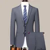 Men's Suits Icool Handsome Casual Business Formal Suit Set Two Piece Groom Wedding Wear