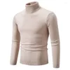 Herrtröjor Autumn Winter Warm Classic Solid Turtleneck White Black Slim Stickovers USA XS-L