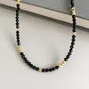 Chains Handmade Natural Stone Black Spinel Beads Necklace For Women Summer Holiday Party Jewelry Unique Design Drop