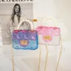 Bolsos de noche Bolso de gelatina transparente Bolso de mujer de PVC Moda para mujer Mano Y2K Perla Cadena linda Crossbody Hombro colorido