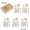 Conjuntos de talheres 30pcs utensílios de cozinha de ouro preto