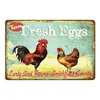 Market Fresh Eggs Metal Sign Shop Cafe Cafe Decorazioni per la parete Home MOLMA Farm Animals Vintage Poster Happy Chicken Polque Painting Metal Metal Farm Poster Poster carino 30x20cm W01