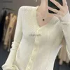 Malhas femininas Tees 2023 New Women Cashmere Cardigans Sweater Sweater V-deco