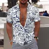 Chemises décontractées pour hommes Awaiian Sirt Male Enry Oliday Tee Tops Sort Sleeve Arajuku Coconut Tree Print Col en V T-Sirts surdimensionnés