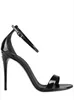 23s Luxury Designer Sandaler Kvinnor Patentläder Sandal Back-Logo Plack High Heel Sandals Ankle Strap Stängning med ruta 35-43