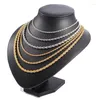 Chains High Quality Hip Hop Rope Chain Necklace 3mm Gold Silver Color Link Choker Fashion Jewelry For Women Men Gift Wholesale