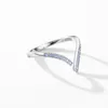 Pierścienie klastra 925 srebrne srebrne proste geometryczne niebieskie opalowe pierścień regulowany dla kobiet Ustawienie Pave Znakomity ślub Prezent biżuterii