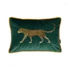 Kudde cheetah broderi fall täcker sammet djungel cojines dekorativos para soffa gröna kast kuddar s koussin
