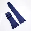 27mm 18mm Blue Rbbber Clasp Strap Watch Band för Royal Oak 39mm 41mm Model 15400 15300210x