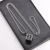 Chains Square Pendant Men's Necklace Trend Long Domineering Titanium Steel Hip Hop Sweater Chain